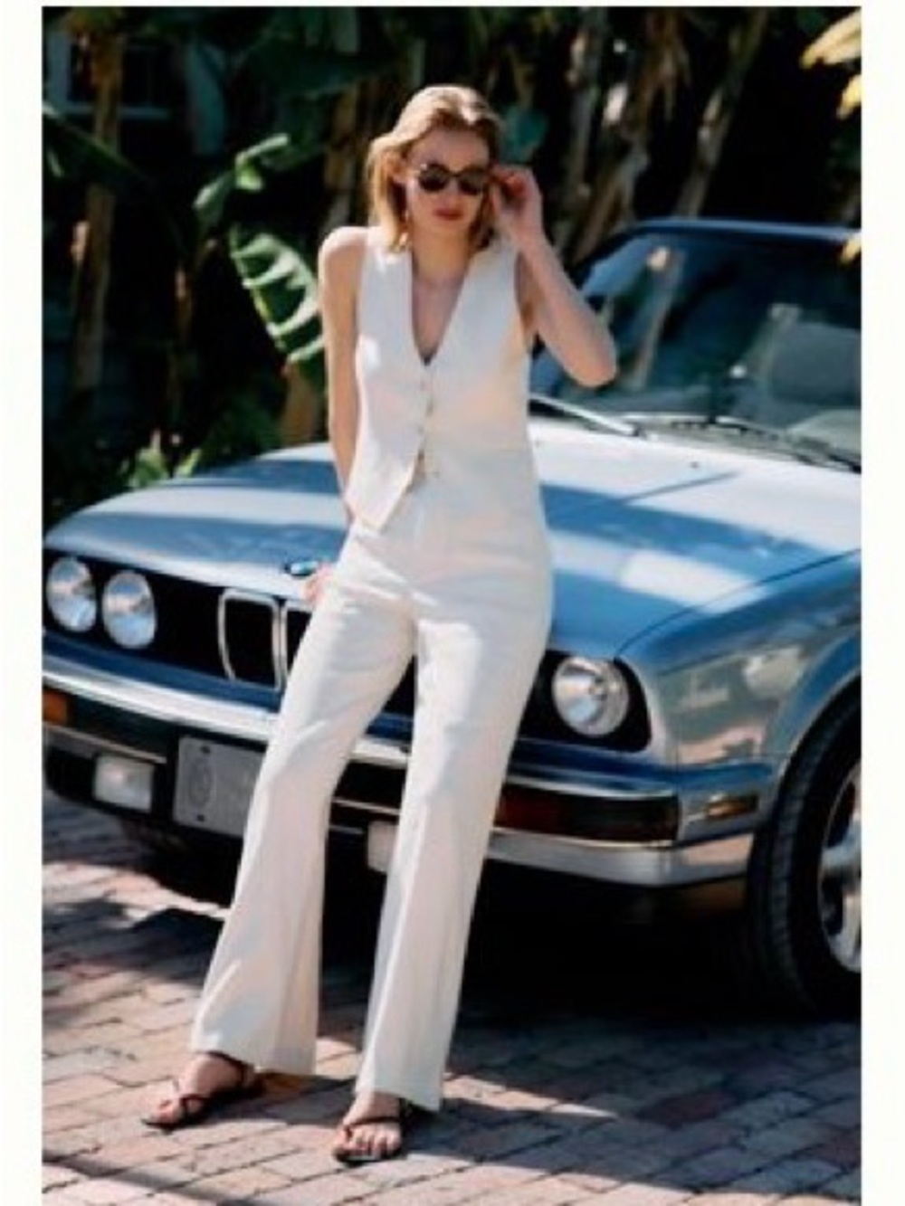 Maeve by Anthropolgy. Womens LINEN stretch trousers in bone size 8 NEW